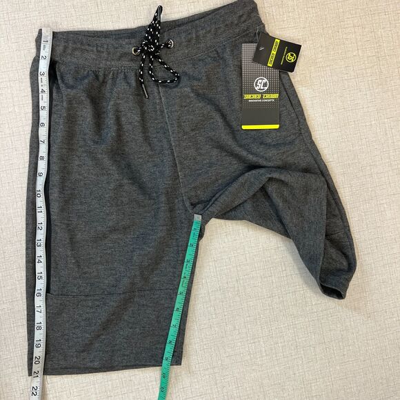 Sacred Crown Shorts Mens S Small Gray Zip Pocket Stretch Waist Drawstring Tie - Picture 6 of 9